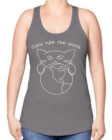 Cats Rule the World - cats -Racerback Tank