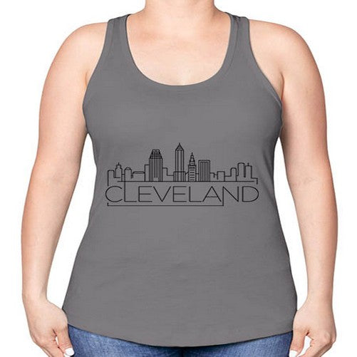 Cleveland Minimal Skyline 591# - cities -Racerback Tank
