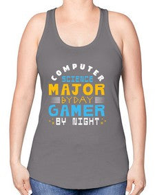 Computer science major by day gamer by night 6# - computer -Racerback Tank