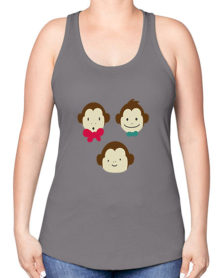 Cute_little_monkeys_5425 - monkey -Racerback Tank