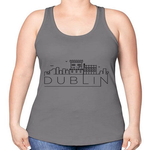 Dublin Minimal Skyline 690# - cities -Racerback Tank
