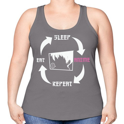 Eat Sleep Anime Repeat Anime Anime 226# - anime -Racerback Tank