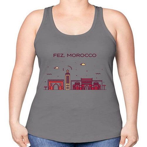 Fez 720# - cities -Racerback Tank
