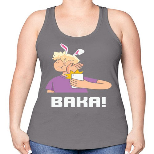 Funny Anime Baka Rabbit Slap Anime 228# - anime -Racerback Tank