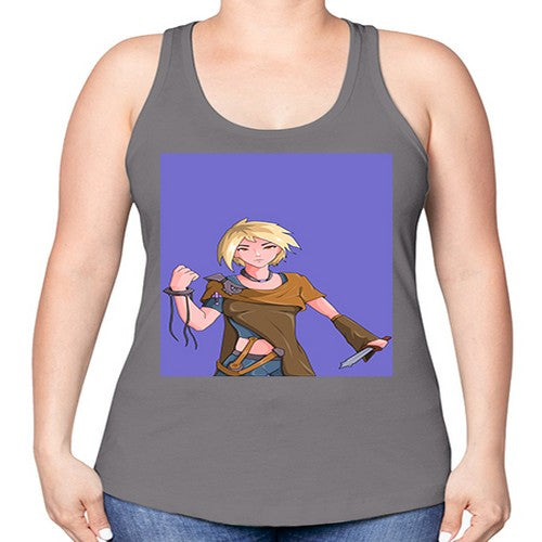Girl hold knife 12# - anime -Racerback Tank