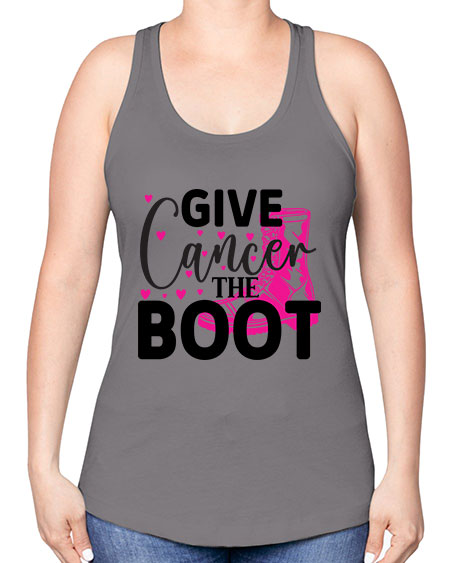 Give Cancer the Boot 24# - breast cancer -Racerback Tank