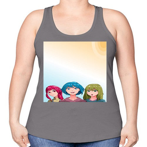Happy three friend 20# - anime -Racerback Tank