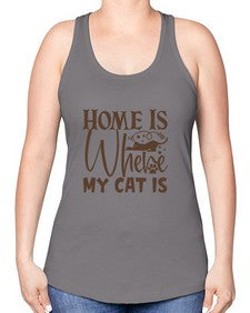 Home Is Where My Cat Is Style 14# - cats -Racerback Tank