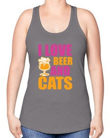 I Love Beer And Cats - cats -Racerback Tank