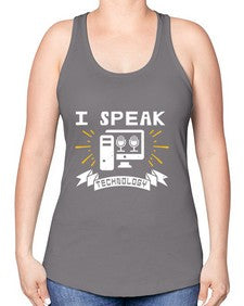 I speak technology 37# - computer -Racerback Tank