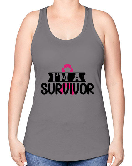 Im a Survivor 17# - breast cancer -Racerback Tank
