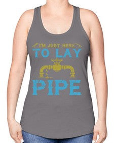 ImJustHeretoLayTshirt986# - plumber -Racerback Tank