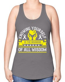 Knowing yourself is the beginning of all wisdom Style 38# - Self awareness -Racerback Tank