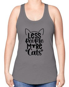 Less People More Cats Style 97# - cats -Racerback Tank