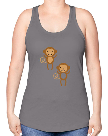 Little_monkeys_MF_5814 - monkey -Racerback Tank