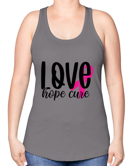 Love Hope Cure 13# - breast cancer -Racerback Tank