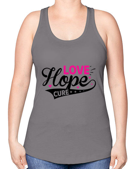 Love Hope Cure 14# - breast cancer -Racerback Tank