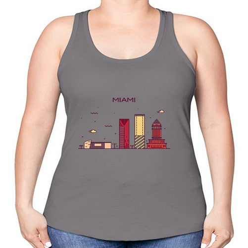 Miami 1285# - cities -Racerback Tank