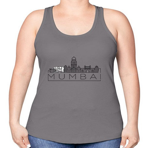 Mumbai Minimal Skyline copy 1380# - cities -Racerback Tank