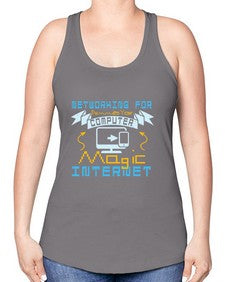 Networking for dummies your computer magic internet 22# - computer -Racerback Tank