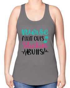 Nurse Fixin Cuts Stickin Style Style 1153# - nurse -Racerback Tank