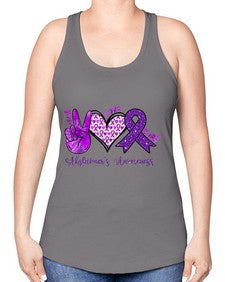 Peace Love Cure Alzheimer Awareness 205# - alzheimers -Racerback Tank