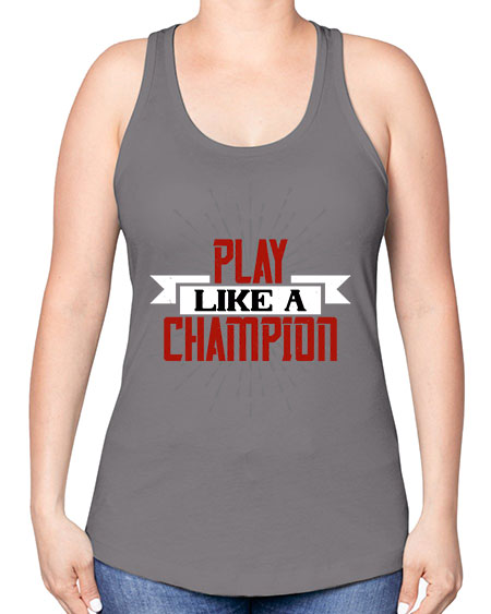 Play like a champion 1942# - badminton -Racerback Tank