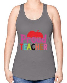 Proud Teacher 1341# - teacher -Racerback Tank