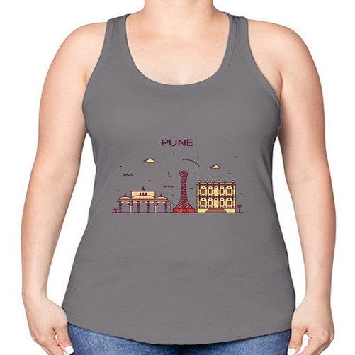 Pune 1696# - cities -Racerback Tank