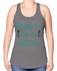 Ready to Rule the School 740# - graduation -Racerback Tank