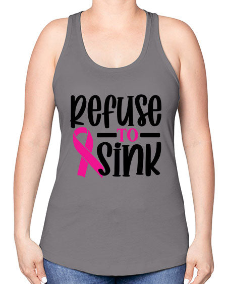 Refuse to Sink 9# - breast cancer -Racerback Tank