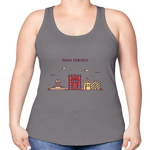 SanDiego 1787# - cities -Racerback Tank