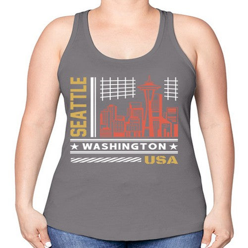 Seattle 1809# - cities -Racerback Tank