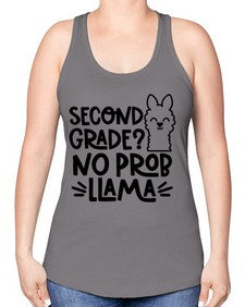 Second Grade No Prob 830# - second grade -Racerback Tank