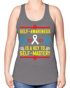 Self wareness is a key to self mastery Style 32# - Self awareness -Racerback Tank