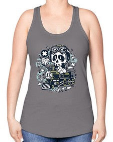 Skull Train 1067# - skull and bones -Racerback Tank
