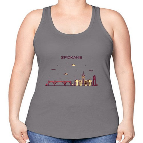 Spokane 1880# - cities -Racerback Tank