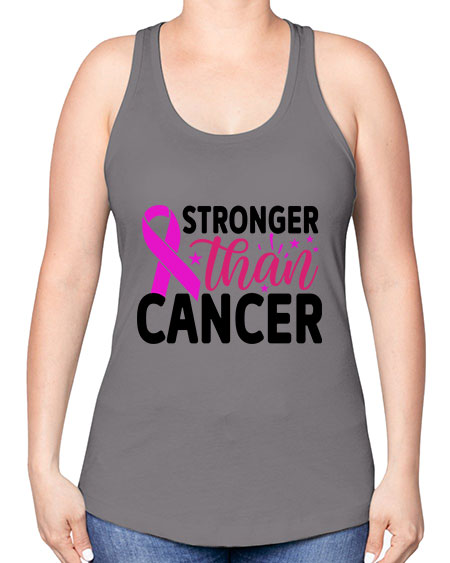 Stronger Than Cancer 6# - breast cancer -Racerback Tank