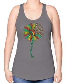 Sunflower Fist Juneteenth Black History 24# - black juneteenth -Racerback Tank