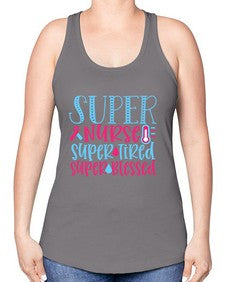 Super Nurse Super Tired Style 1434# - nurse -Racerback Tank