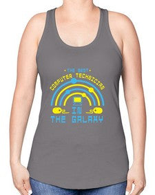 The best computer technician in the galaxy 13# - computer -Racerback Tank
