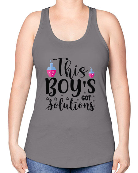 This Boy s Got Solutions 20# - general science -Racerback Tank