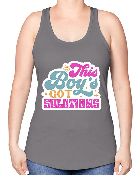 This boys got solutions 19# - general science -Racerback Tank