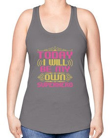 Today i will be 255# - cartoon super hero -Racerback Tank