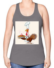 Turkey pie 259# - cartoon general -Racerback Tank