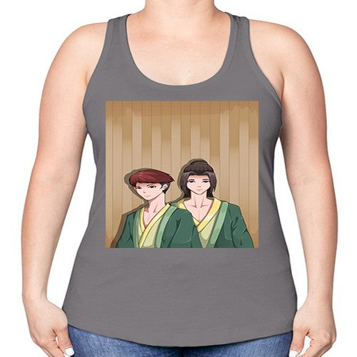 Two man in a hot spring 18# - anime -Racerback Tank