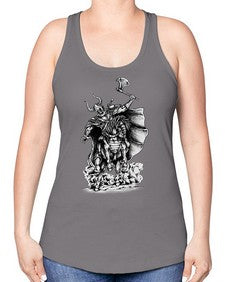 Warrior Skull Files 1208# - skull and bones -Racerback Tank