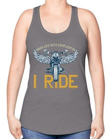 When life gets complicated 76# - motorcycle -Racerback Tank