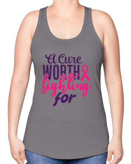 a cure worth fighting for Style 17# - breast cancer -Racerback Tank