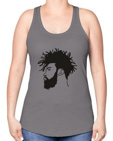beardman 46# - black boys or men -Racerback Tank